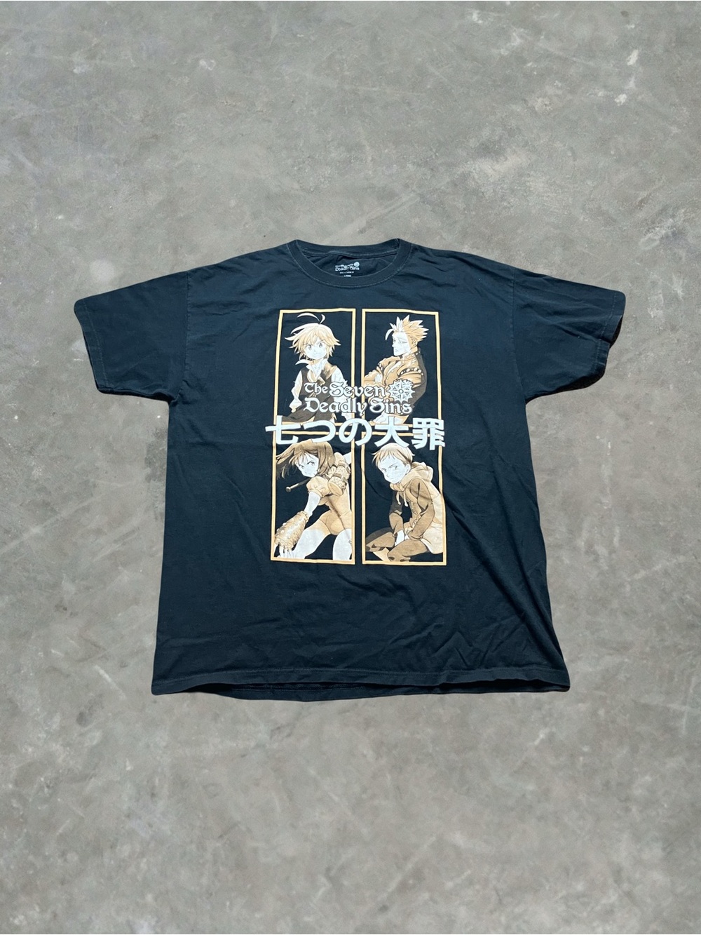 The Seven Deadly Sins Anime Graphic Tee Mens Size L Black Funimation T-Shirt